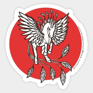 Phoenix Pegasus Unicorn — Inktober Unicorn illustration series Sticker